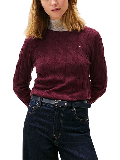 Maglioncino in lana a trecce Tommy Hilfiger | WW0WW43586XIH